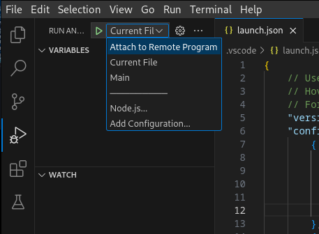 VS Code run debug