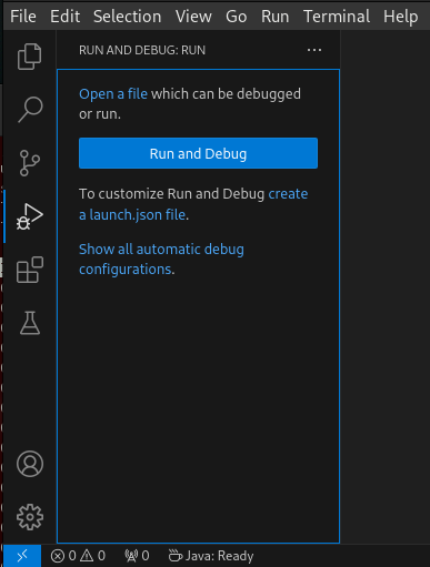 VS Code open debug launchers